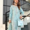 Kahf Semi Stitched Luxury Collection With Adda Takai Hand Embllishment On Shirt Complimentary Clutch  KAH-001