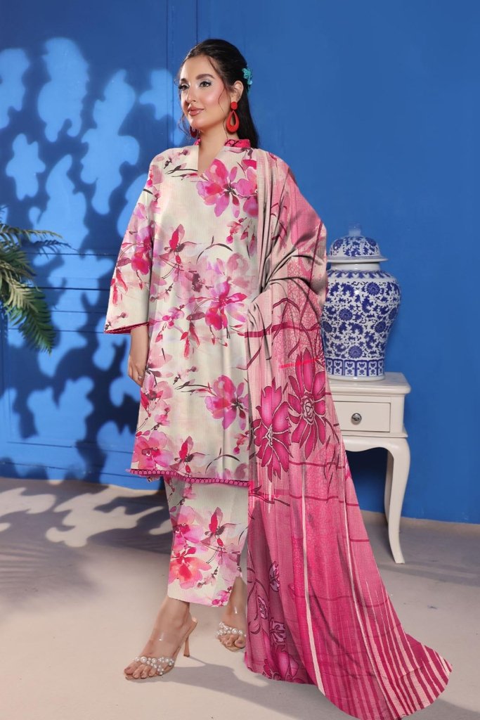 Dr Print Vol 9 Unstitched Digital Printed Doriya Lawn With Digital Printed Voil Duppata DPR-038