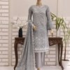 Pearl White Vol-2 Unstitched Digital Printed Lawn With Embroidered Front & 2 Side Scalloped Printed Voil Duppata PEA-012