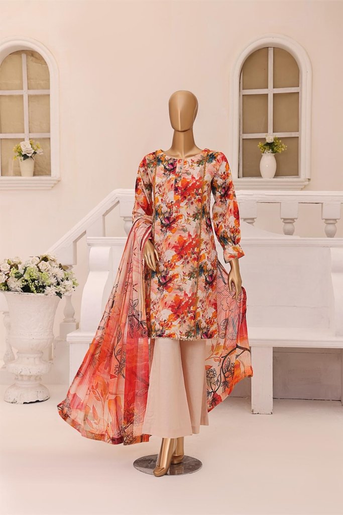 Dr Print Vol 11 Unstitched Digital Printed Broshia Lawn With Digital Printed Bamber Chiffon Duppata DPR-040