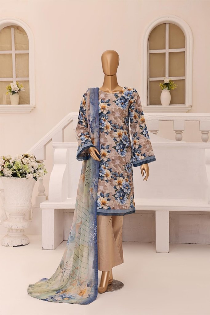 Dr Print Vol 11 Unstitched Digital Printed Broshia Lawn With Digital Printed Bamber Chiffon Duppata DPR-041