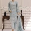 Pearl White Vol-2 Unstitched Digital Printed Lawn With Embroidered Front & 2 Side Scalloped Printed Voil Duppata PEA-013