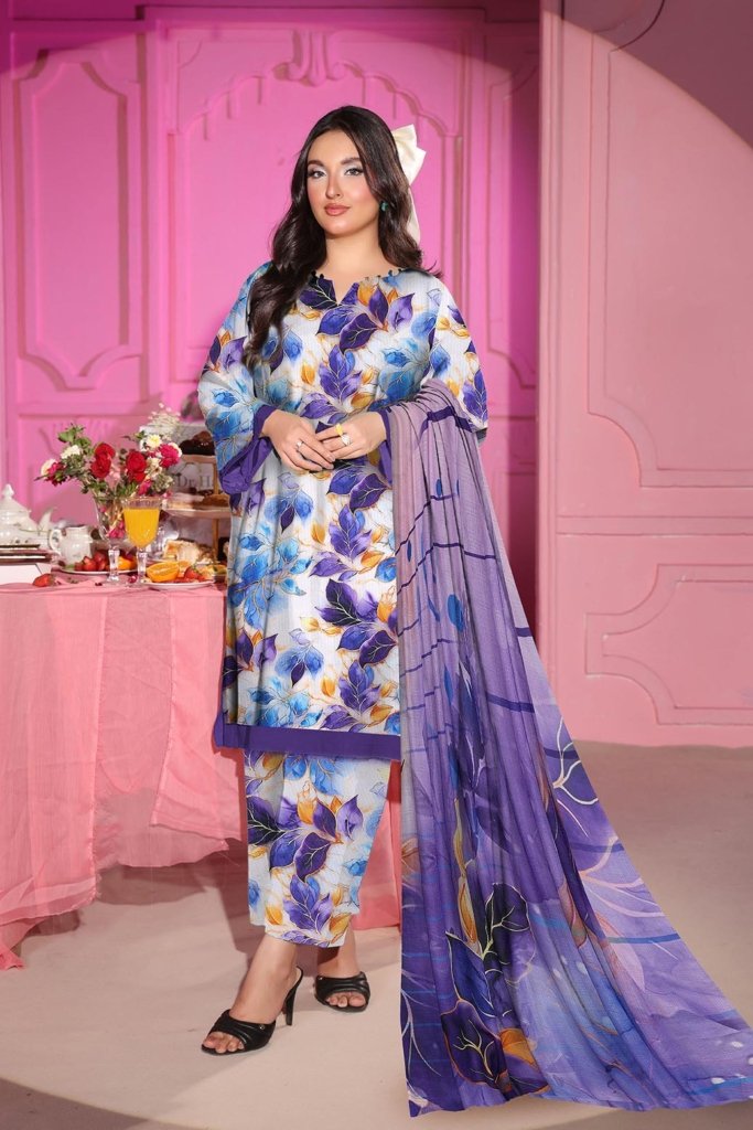 Dr Print Vol 9 Unstitched Digital Printed Doriya Lawn With Digital Printed Voil Duppata DPR-035