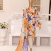Dr Print Vol 11 Unstitched Digital Printed Broshia Lawn With Digital Printed Bamber Chiffon Duppata DPR-042