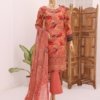 3D Daman Kari Vol 2 Unstitched Digital Printed Lawn With Embroidered Hemline With Digital Printed Voil Duppata DAM-020