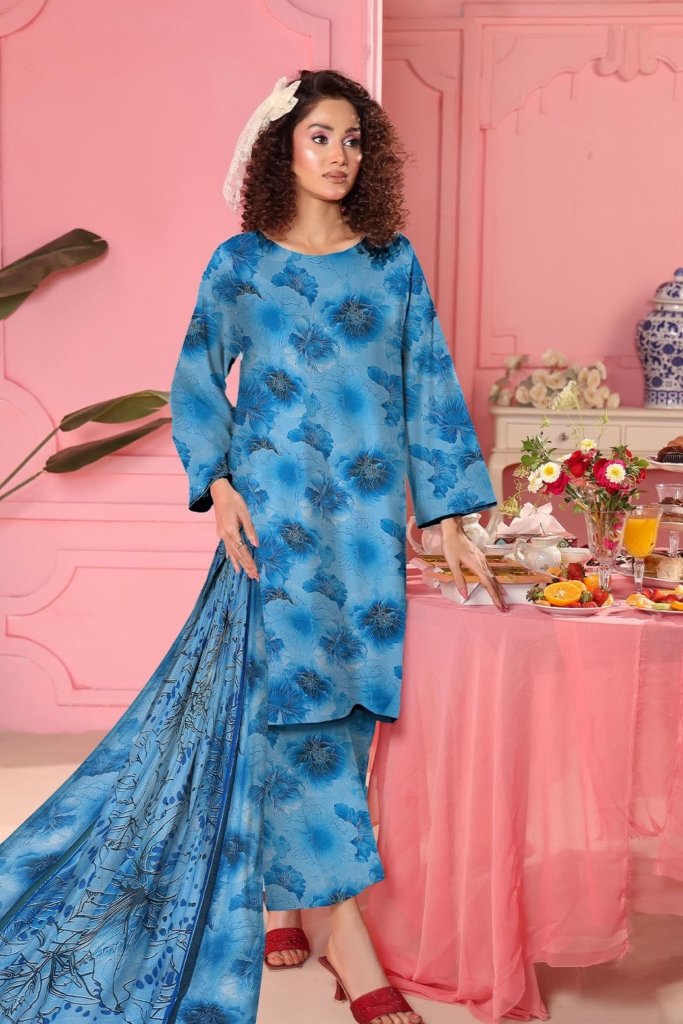 Dr Print Vol 9 Unstitched Digital Printed Doriya Lawn With Digital Printed Voil Duppata DPR-033