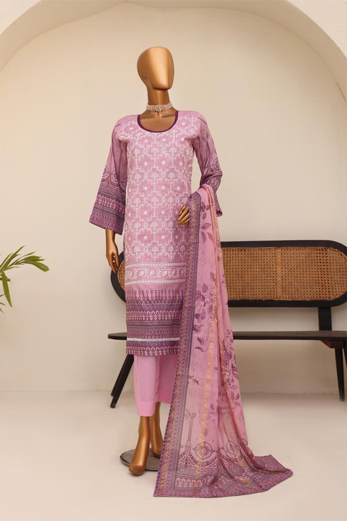 Ever Green Unstitched Digital Printed Lawn With Embroidered Shirt With Digital Printed Diamond Duppata EVR-006