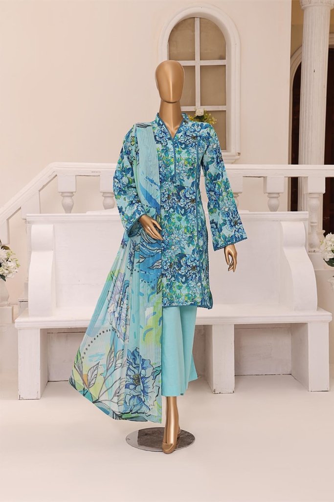 Dr Print Vol 11 Unstitched Digital Printed Broshia Lawn With Digital Printed Bamber Chiffon Duppata DPR-043