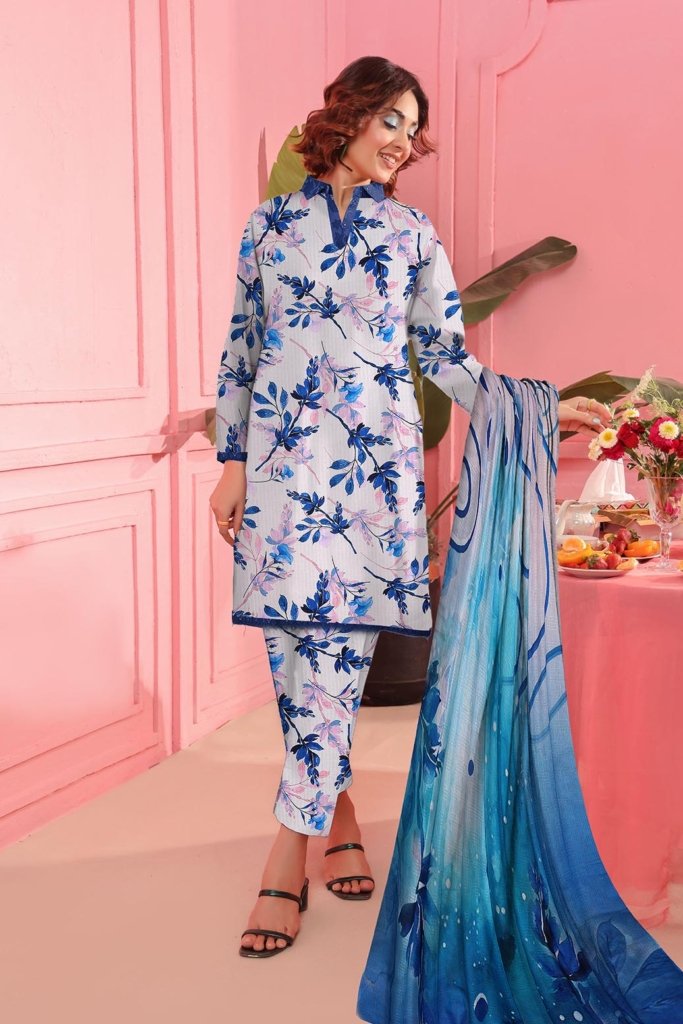 Dr Print Vol 9 Unstitched Digital Printed Doriya Lawn With Digital Printed Voil Dupatta DPR-031