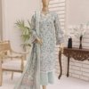 Pearl White Vol-2 Unstitched Digital Printed Lawn With Embroidered Front & 2 Side Scalloped Printed Voil Duppata PEA-017