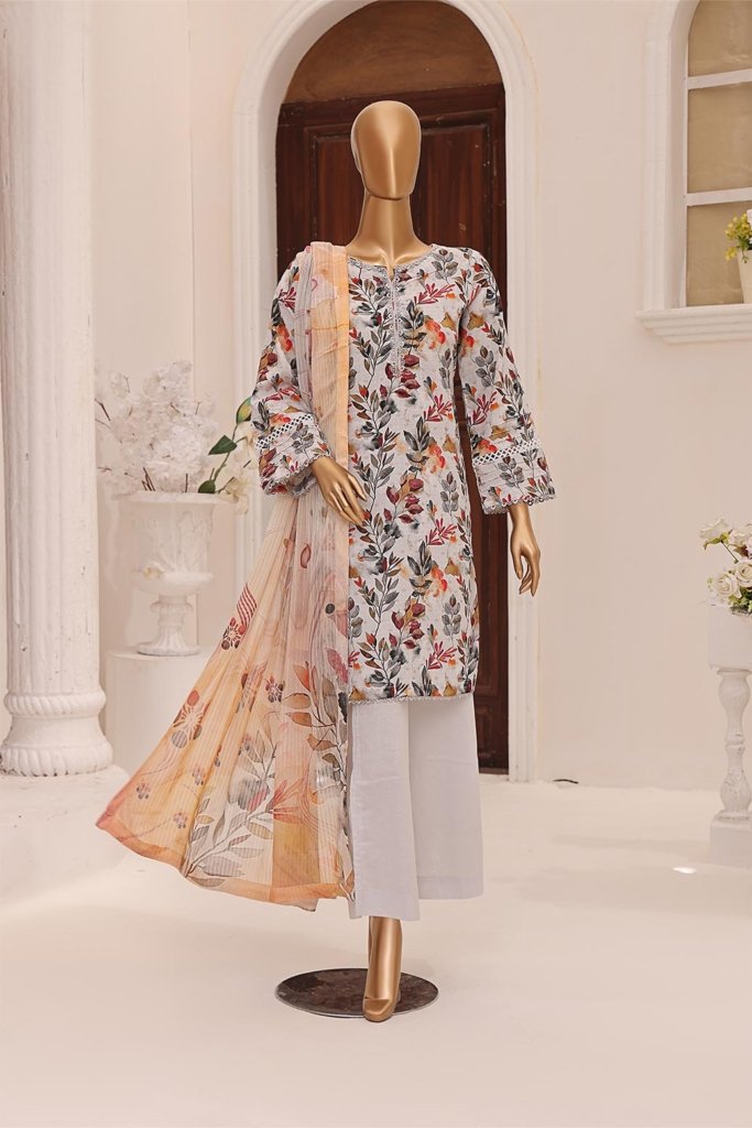 Dr Print Vol 11 Unstitched Digital Printed Broshia Lawn With Digital Printed Bamber Chiffon Duppata DPR-044
