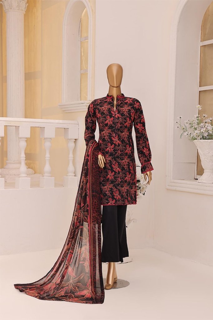 Dr Print Vol 11 Unstitched Digital Printed Broshia Lawn With Digital Printed Bamber Chiffon Duppata DPR-046