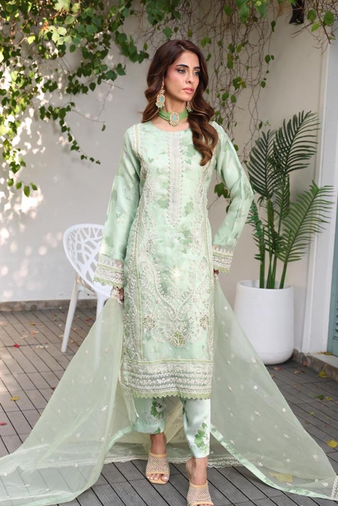 Kahf Semi Stitched Luxury Collection With Adda Takai Hand Embllishment On Shirt Complimentary Clutch  KAH-006