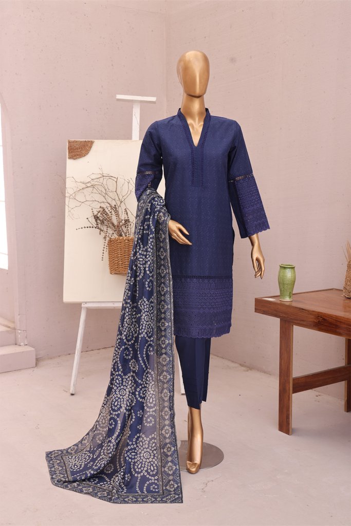 Heeriye Stitched Schiffli Shirt & Pants With Fancy Digital Printed Dupatta HER-003