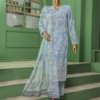 Pearl White Vol-3 Unstitched Digital Printed Lawn With Embroidered Front & 2 Side Scalloped Printed Voil Duppata PEA-022