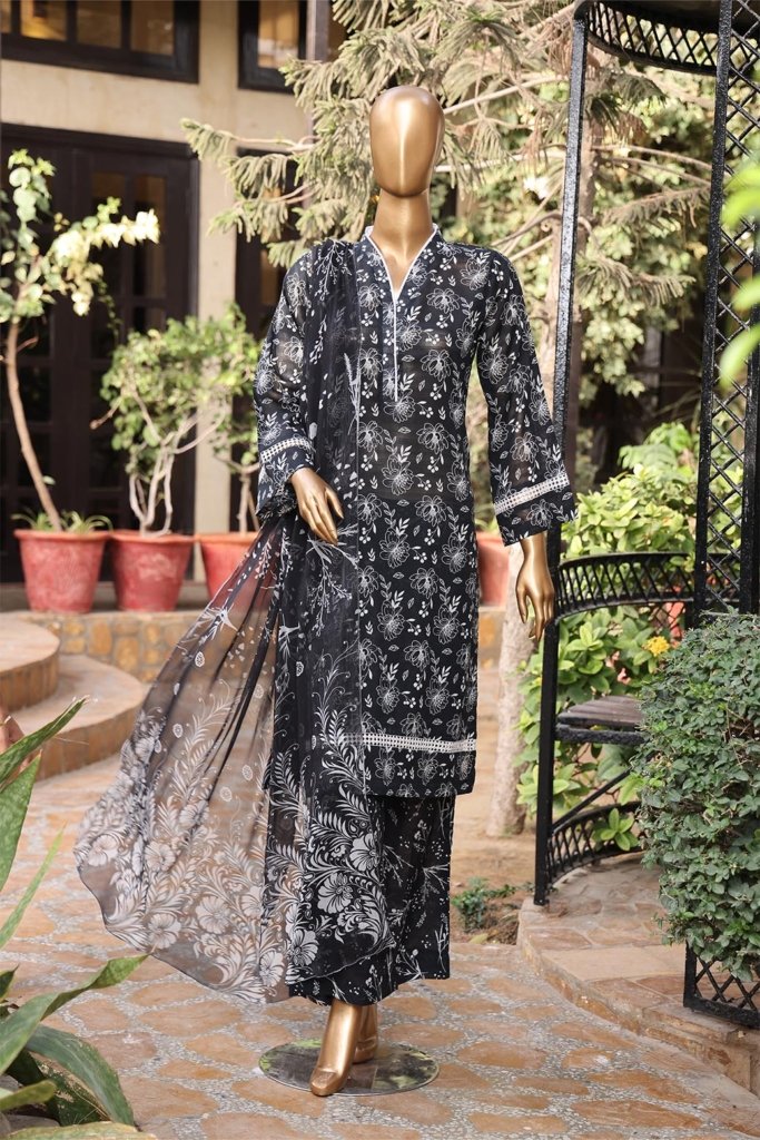 Dr Print Vol 12 Unstitched Digital Printed Doriya Lawn With Digital Printed Bamber Chiffon Duppata DPR-049