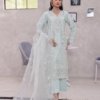Sania Unstitched Fancy Organza Shirt With Embroidered & Adda Takai Hand Work SAN-002
