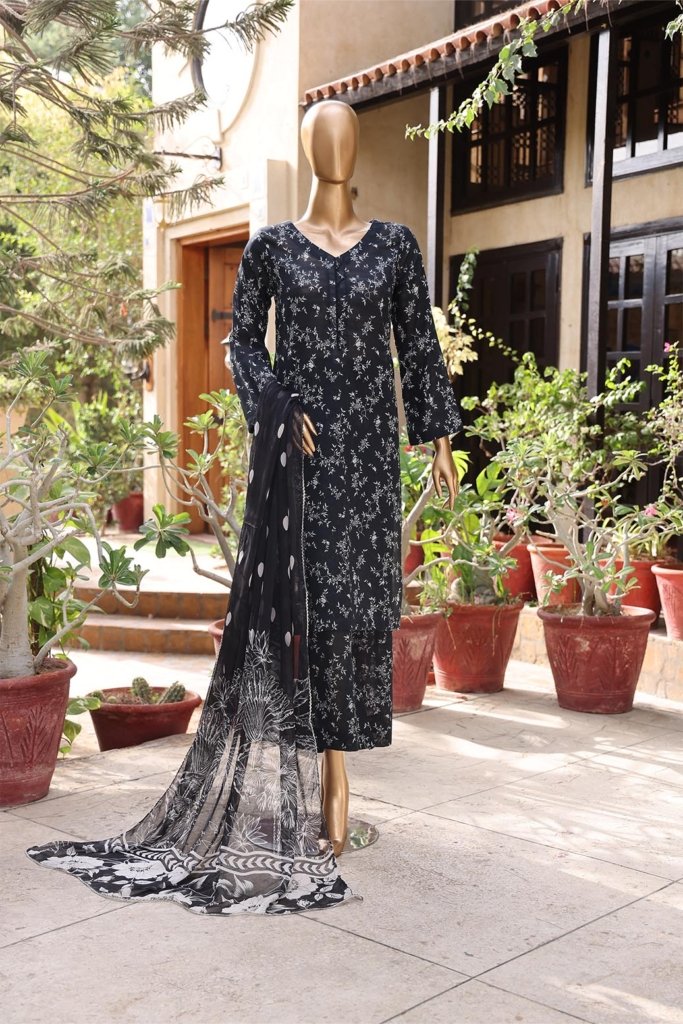 Dr Print Vol 12 Unstitched Digital Printed Doriya Lawn With Digital Printed Bamber Chiffon Duppata DPR-051
