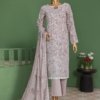 Pearl White Vol-3 Unstitched Digital Printed Lawn With Embroidered Front & 2 Side Scalloped Printed Voil Duppata PEA-026