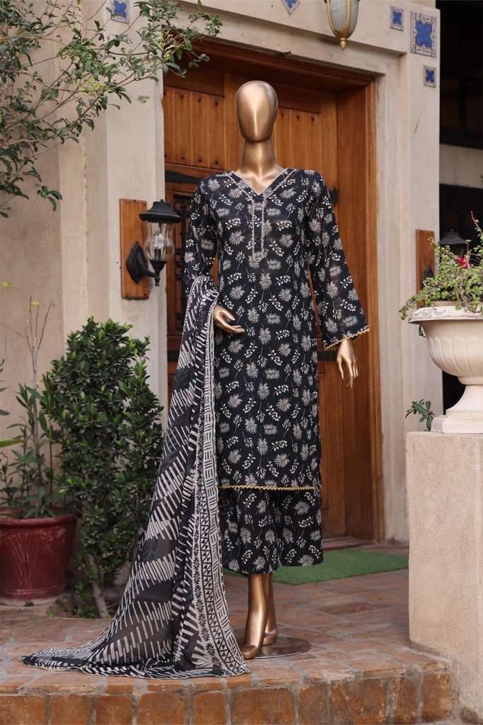 Dr Print Vol 12 Unstitched Digital Printed Doriya Lawn With Digital Printed Bamber Chiffon Duppata DPR-053