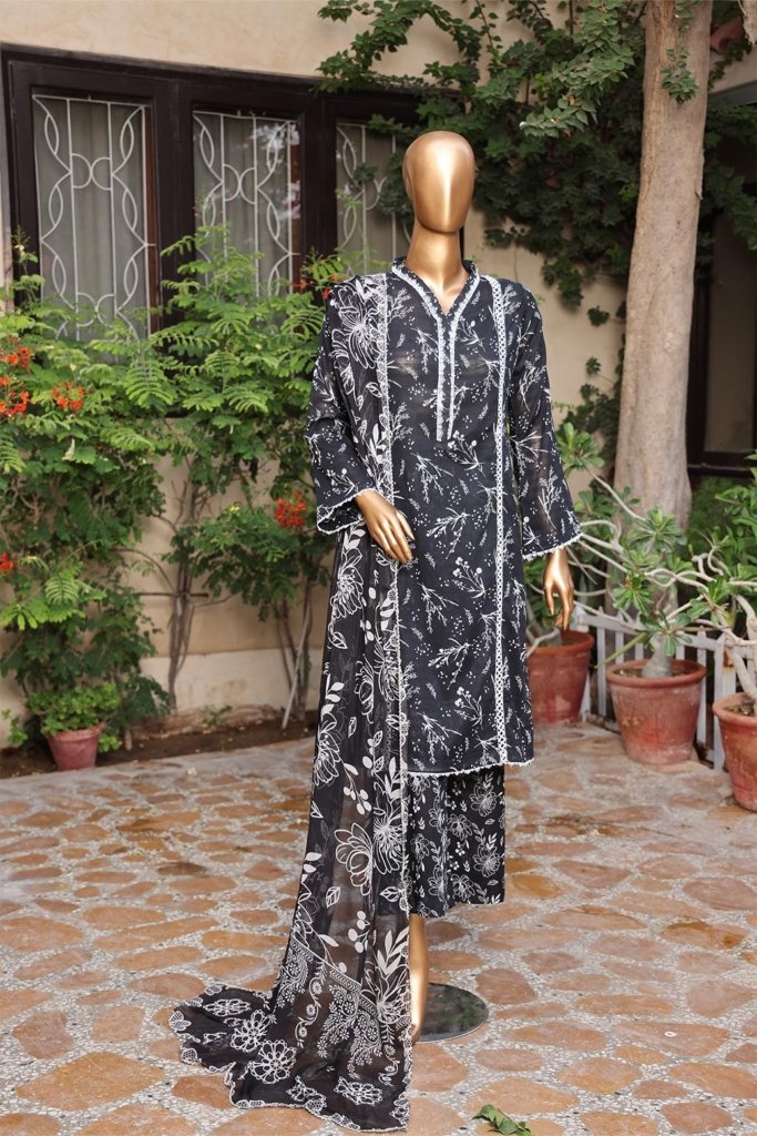 Dr Print Vol 12 Unstitched Digital Printed Doriya Lawn With Digital Printed Bamber Chiffon Duppata DPR-054