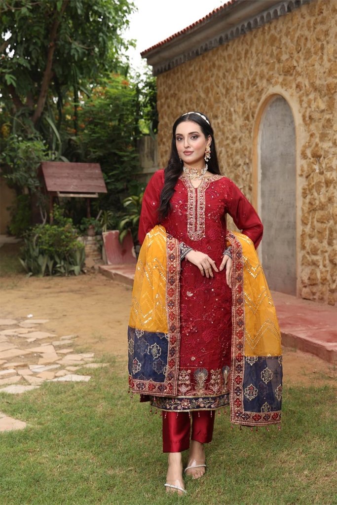 Shehnai Unstitched - 3 Piece - SHE-001