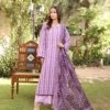 Mizka Unstitched dyed Slub Shirt With All Overe Schiffli With Sequins MONARCH Duppata MIZ-006