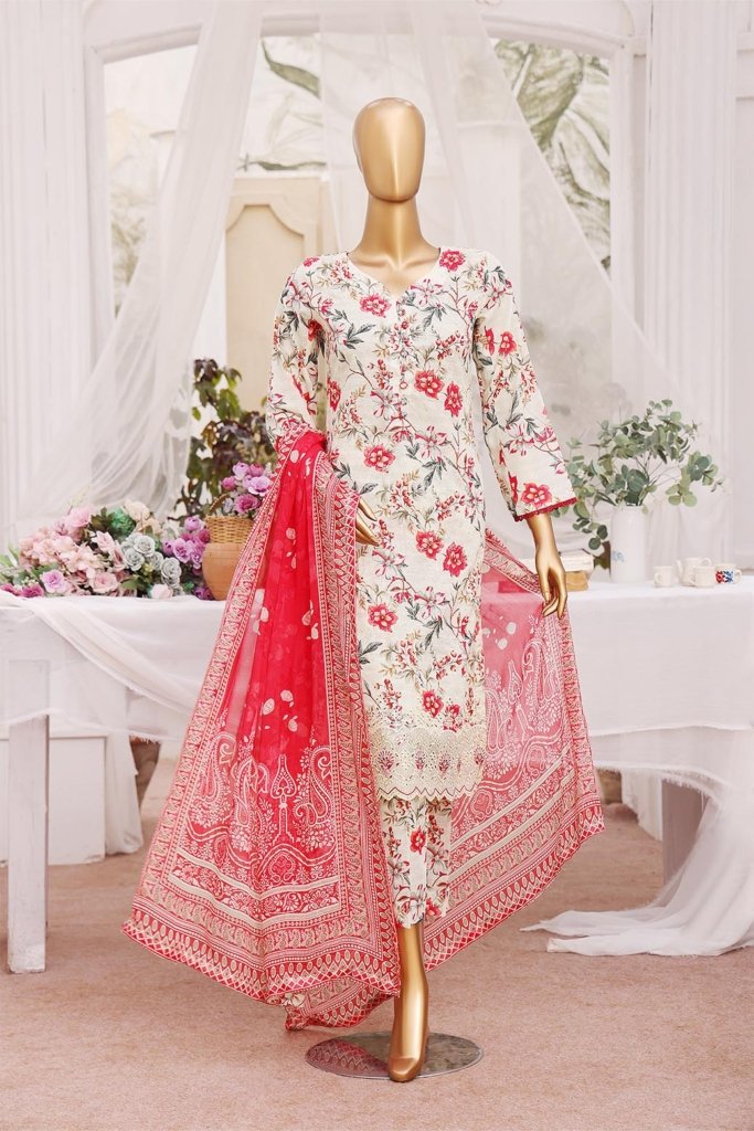 3D Daman Kari Unstitched - 3 Piece - Vol 4 - DAM-031