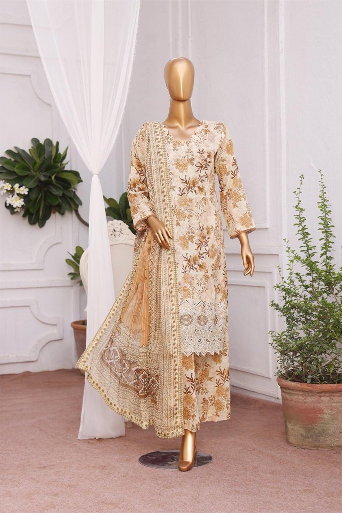 3D Daman Kari Unstitched - 3 Piece - Vol 4 - DAM-033