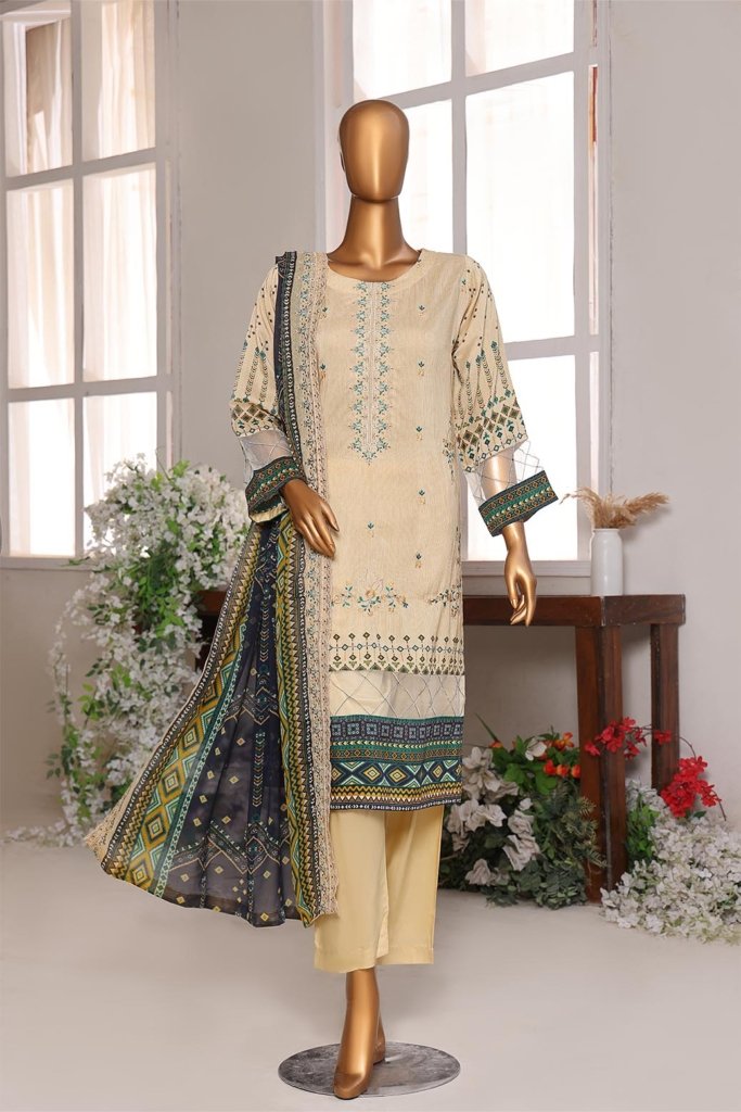 Pareesa Unstitched - 3 Piece - PAR-003