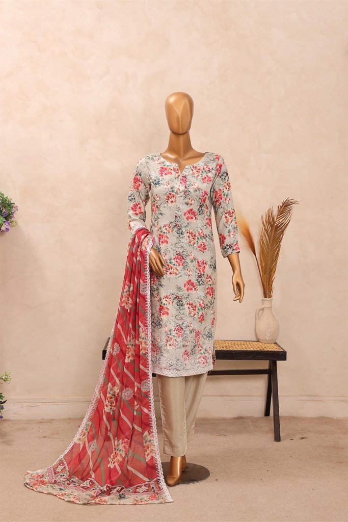 Diamond White Unstitched - 3 Piece - VOL-1 - DIA-003