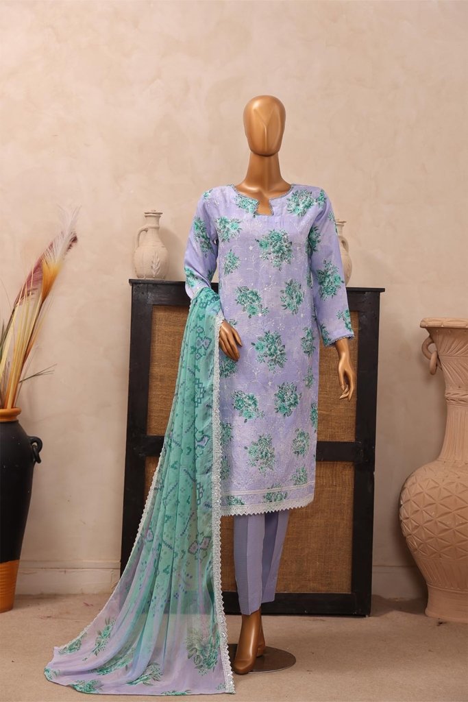 Diamond White Unstitched - 3 Piece - VOL-1 - DIA-005