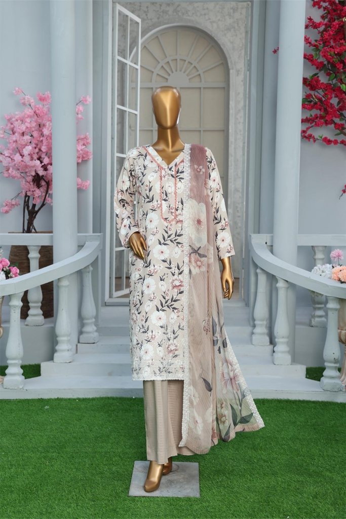 Diamond White Unstitched - 3 Piece - VOL-2 - DIA-013