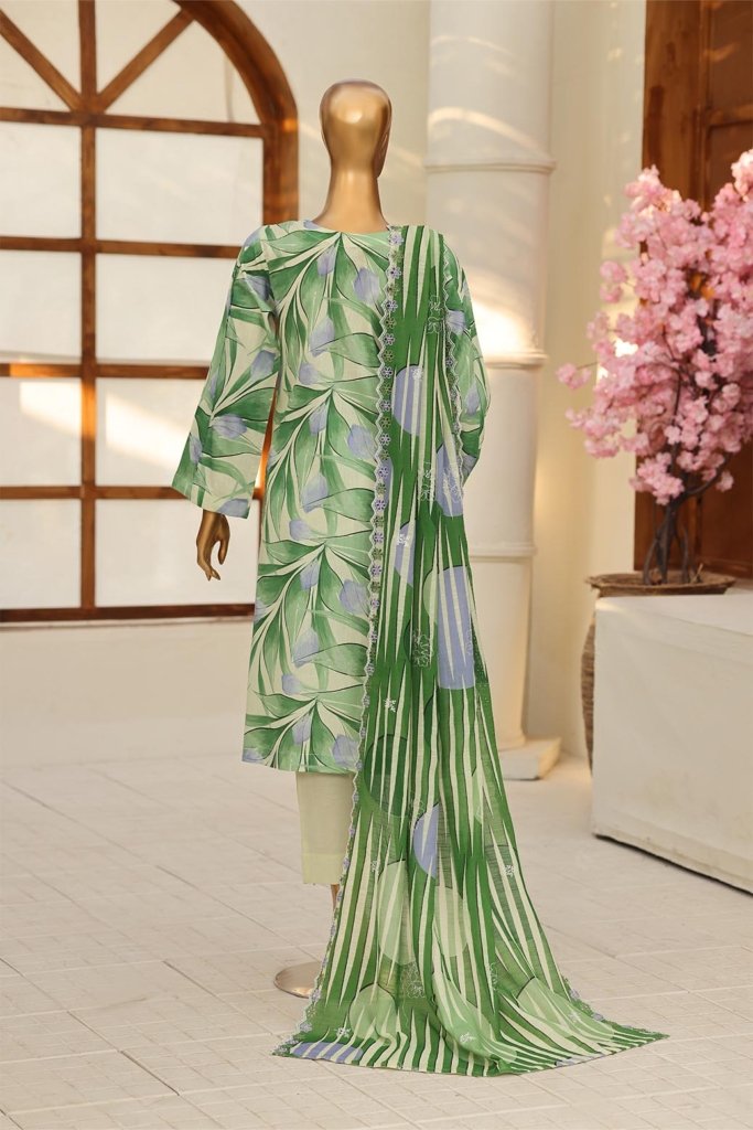 4D Daman & Cutwork Kari Unstitched - 3 Piece - DAM-004