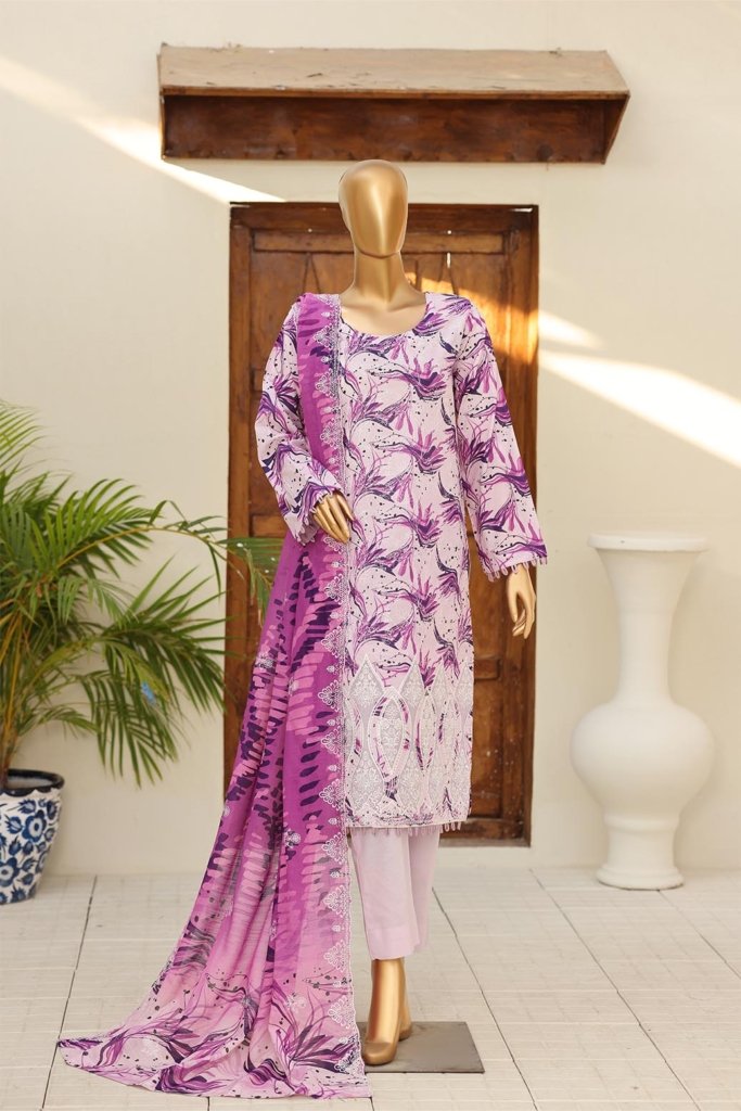 4D Daman & Cutwork Kari Unstitched - 3 Piece - DAM-006