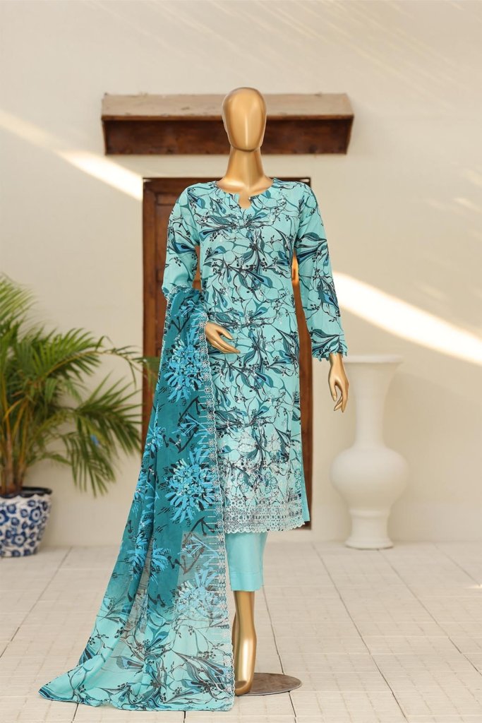 4D Daman & Cutwork Kari Unstitched - 3 Piece - DAM-007