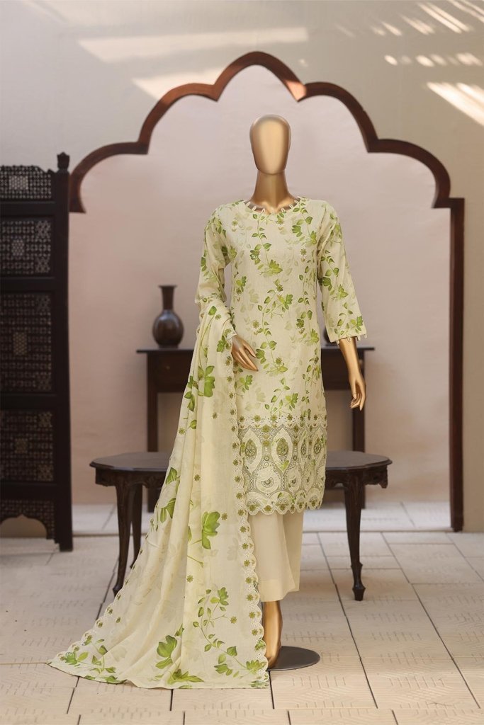 4D Daman & Cutwork Kari Unstitched - Vol-3 - 3 Piece - DAM-016