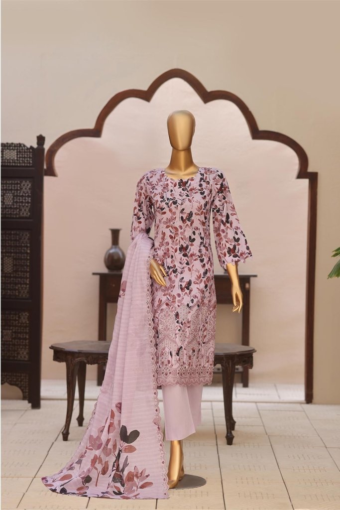 4D Daman & Cutwork Kari Unstitched - Vol-3 - 3 Piece - DAM-018