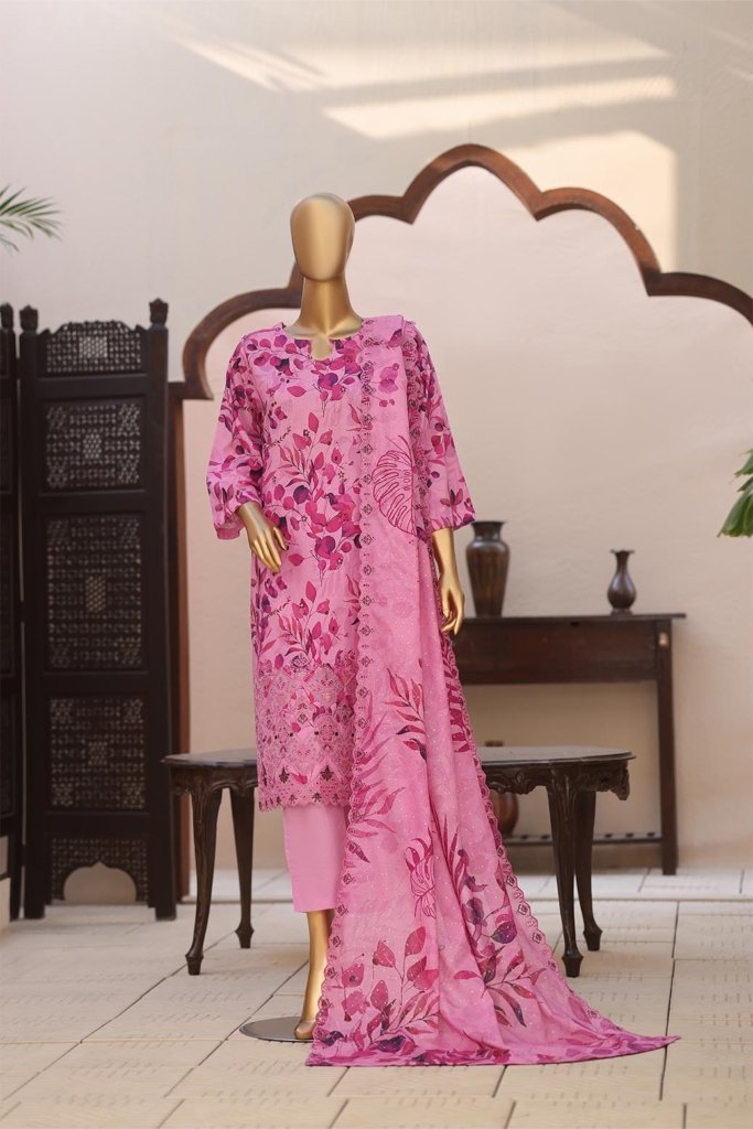 4D Daman & Cutwork Kari Unstitched - Vol-3 - 3 Piece - DAM-017