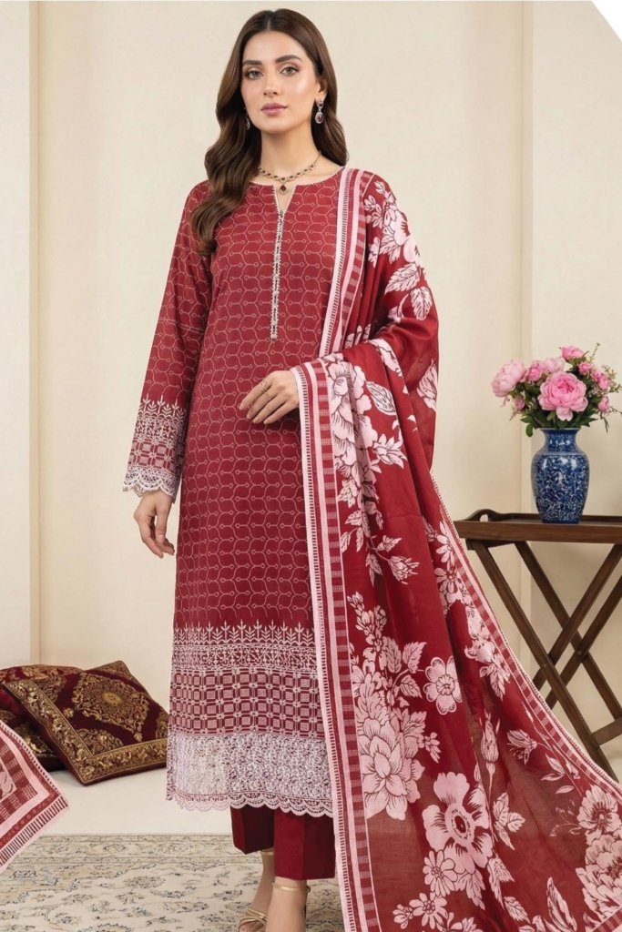 Dr Daily Wear Unstitched - 3 Piece - DDW-008