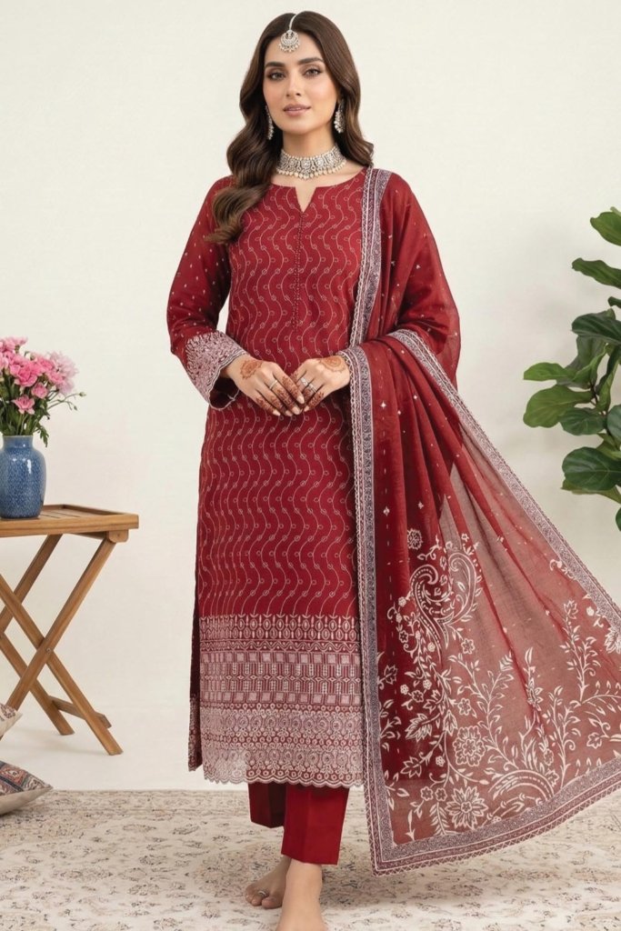 Dr Daily Wear Unstitched - 3 Piece - DDW-002