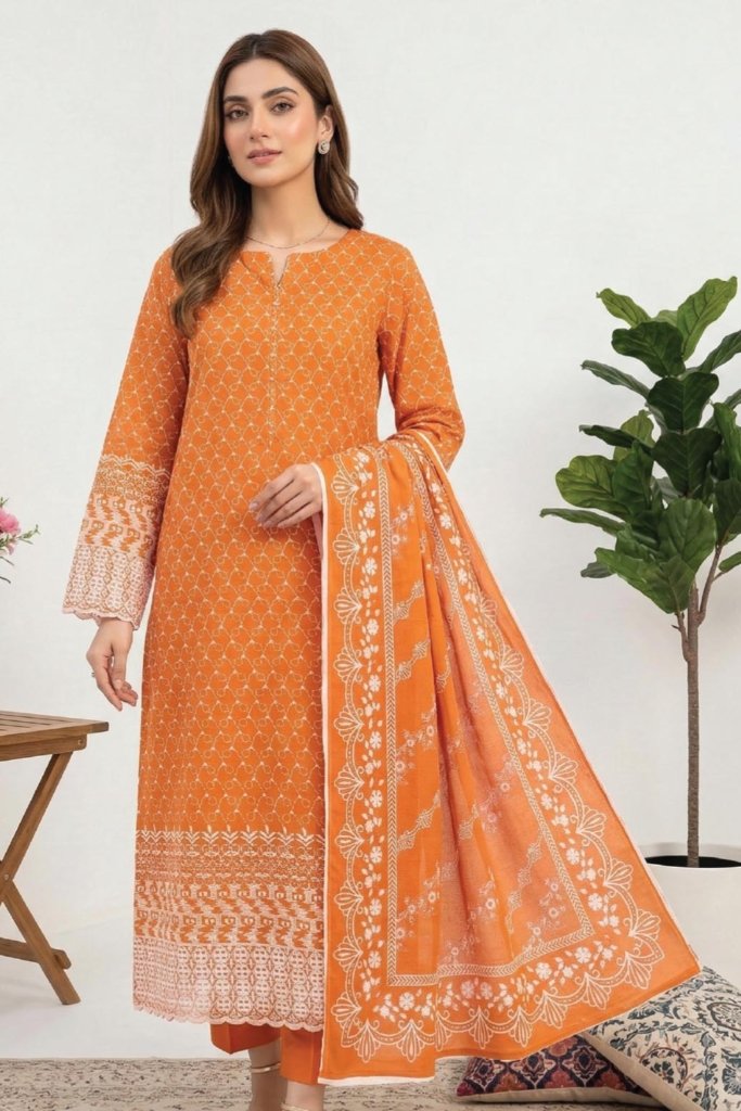 Dr Daily Wear Unstitched - 3 Piece - DDW-007