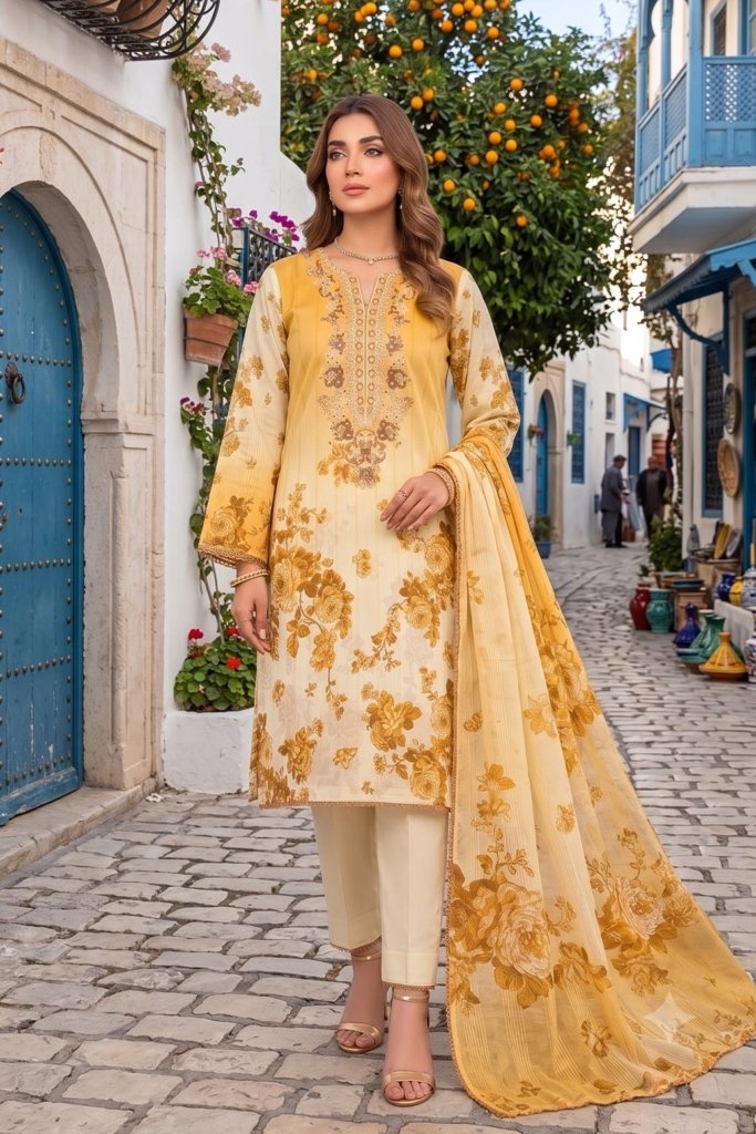Rozana Unstitched - 3 Piece - ROZ-005