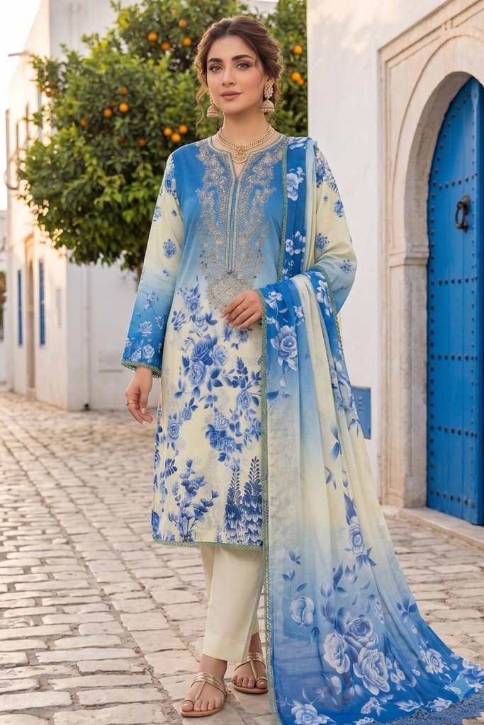 Rozana Unstitched - 3 Piece - ROZ-001