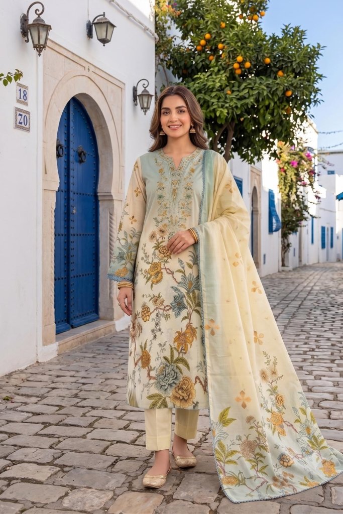 Rozana Unstitched - 3 Piece - ROZ-008